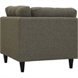Maklaine Upholstered Polyester Fabric Sofa Corner Chair in Oatmeal Gray
