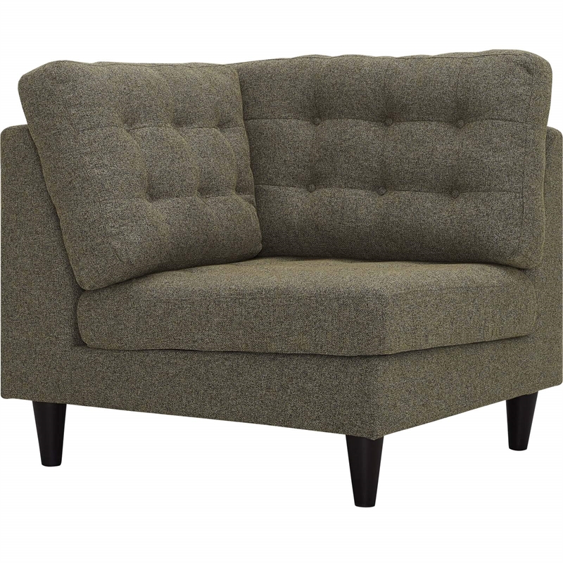 Maklaine Upholstered Polyester Fabric Sofa Corner Chair in Oatmeal Gray
