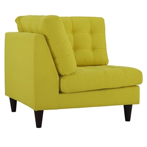 Maklaine Upholstered Polyester Fabric Sofa Corner Chair in Sunny Yellow