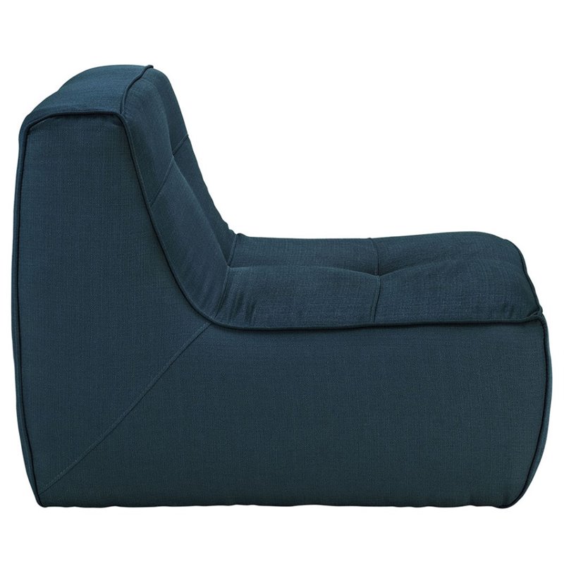 Maklaine Contemporary Fabric Upholstered Accent Chair in Azure