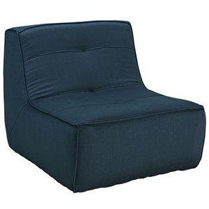 Maklaine Contemporary Fabric Upholstered Accent Chair in Azure