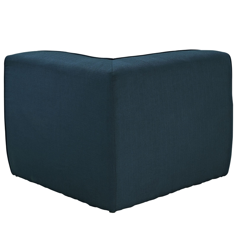 Maklaine Contemporary Upholstered Corner Accent Chair in Azure