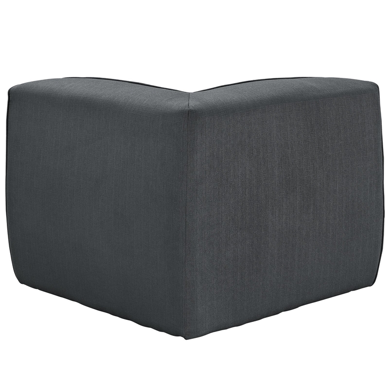 Maklaine Contemporary Upholstered Corner Accent Chair in Charcoal