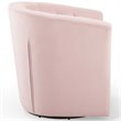 Maklaine Tufted Performance Velvet/Wood Swivel Armchair in Pink