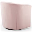 Maklaine Tufted Performance Velvet/Wood Swivel Armchair in Pink