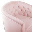 Maklaine Tufted Performance Velvet/Wood Swivel Armchair in Pink