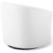 Maklaine Contemporary Performance Velvet Swivel Armchair in White