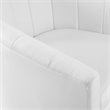 Maklaine Contemporary Performance Velvet Swivel Armchair in White
