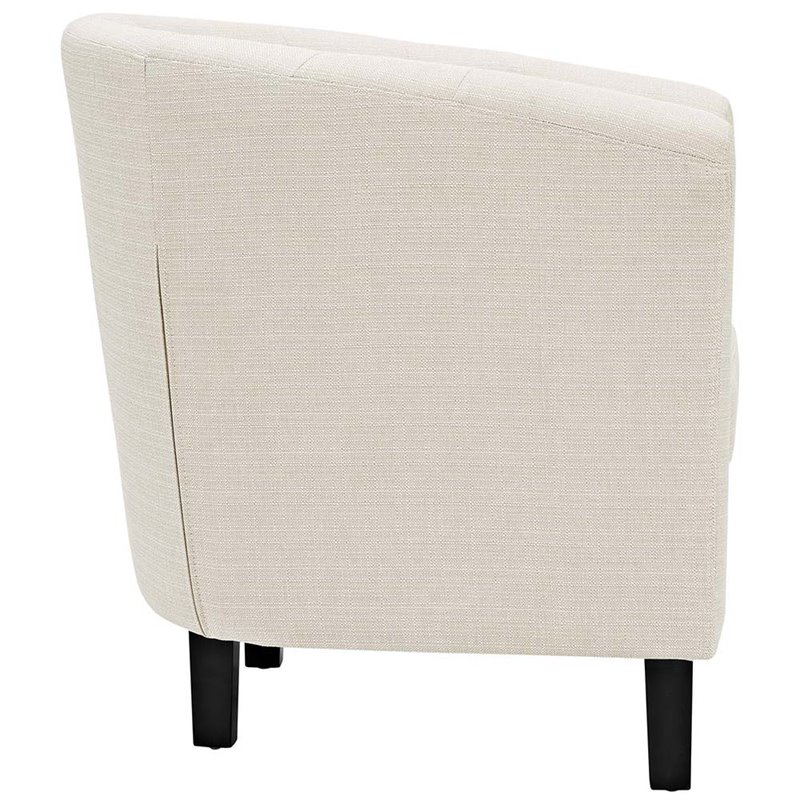 Maklaine Tufted Fabric Upholstered Armchair in Beige (Set of 2)