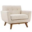 Maklaine Modern Fabric 2-Piece Sofa Set with Armchairs in Beige