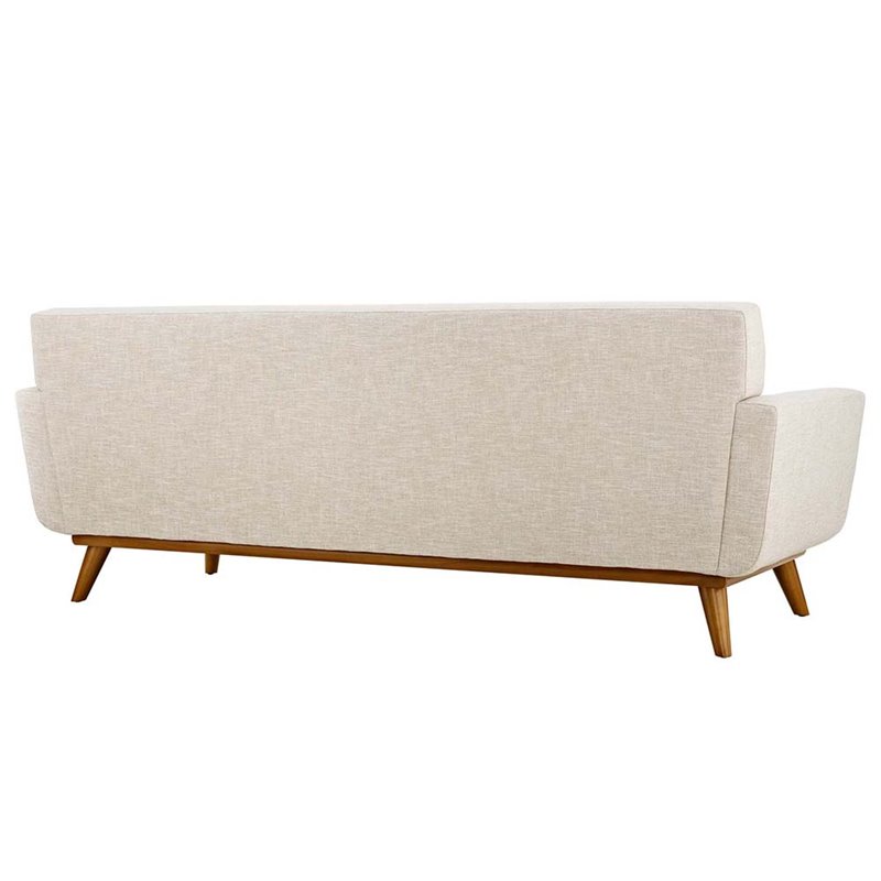 Maklaine Modern Fabric 2-Piece Sofa Set with Armchairs in Beige