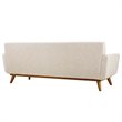 Maklaine Modern Fabric 2-Piece Sofa Set with Armchairs in Beige