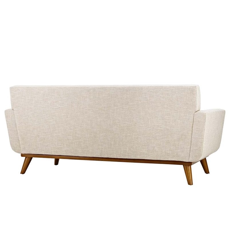 Maklaine Modern Fabric 2-Piece Sofa Set with Loveseat in Beige