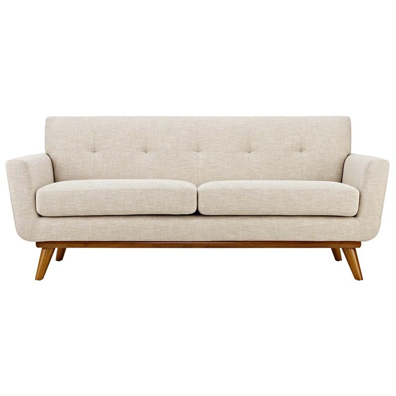 Maklaine Modern Fabric 3-Piece Sofa Set with Loveseat & Armchair in Beige