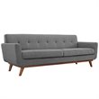 Maklaine Modern Fabric 2-Piece Sofa Set with Armchairs in Expectation Gray