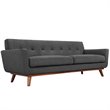 Maklaine Modern Fabric 3-Piece Sofa Set with Armchairs in Gray