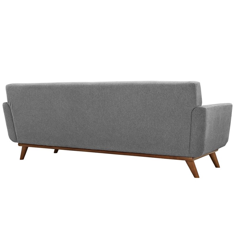 Maklaine Modern Fabric 3-Piece Sofa Set with Armchairs in Expectation Gray