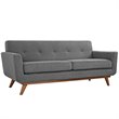Maklaine Contemporary Fabric 2-Piece Sofa Set in Expectation Gray