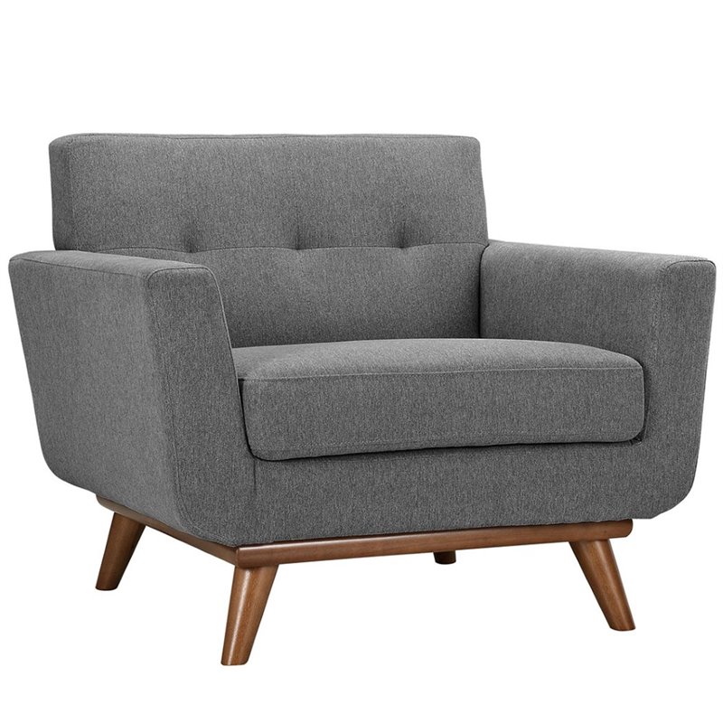 Maklaine Contemporary Fabric 2-Piece Sofa Set in Expectation Gray