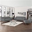 Maklaine Contemporary Fabric 3-Piece Sofa Set in Expectation Gray