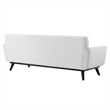 Maklaine Modern Channel Tufted Polyester Fabric Sofa in White/Black