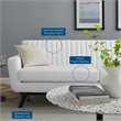 Maklaine Modern Channel Tufted Polyester Fabric Sofa in White/Black