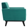 Maklaine Channel Tufted Performance Velvet Armchair in Teal Blue