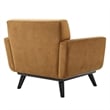 Maklaine Modern Tufted Back Performance Velvet Armchair in Cognac Brown