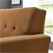 Maklaine Modern Tufted Back Performance Velvet Armchair in Cognac Brown
