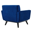 Maklaine Modern Tufted Back Performance Velvet Armchair in Navy/Black