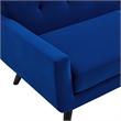 Maklaine Modern Tufted Back Performance Velvet Armchair in Navy/Black