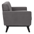 Maklaine Modern Channel Tufted Performance Velvet Sofa in Gray/Black