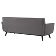 Maklaine Modern Channel Tufted Performance Velvet Sofa in Gray/Black