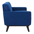 Maklaine Modern Channel Tufted Performance Velvet Sofa in Navy/Black