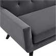 Maklaine Modern Tufted Back Performance Velvet Sofa in Gray/Black