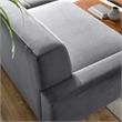 Maklaine Modern Tufted Back Performance Velvet Sofa in Gray/Black