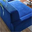 Maklaine Modern Tufted Back Performance Velvet Sofa in Navy/Black