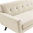 Maklaine Contemporary Tufted Back Textured Fabric Sofa in Beige