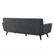 Maklaine Modern Tufted Back Textured Fabric Sofa in Charcoal