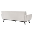 Maklaine Contemporary Tufted Back Textured Fabric Sofa in Ivory