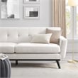 Maklaine Contemporary Tufted Back Textured Fabric Sofa in Ivory