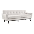 Maklaine Contemporary Tufted Back Textured Fabric Sofa in Ivory
