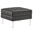 Maklaine Contemporary Armchair and Ottoman Set in Silver Gray