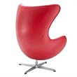 Maklaine Modern / Contemporary Leather Lounge Chair in Red Finish