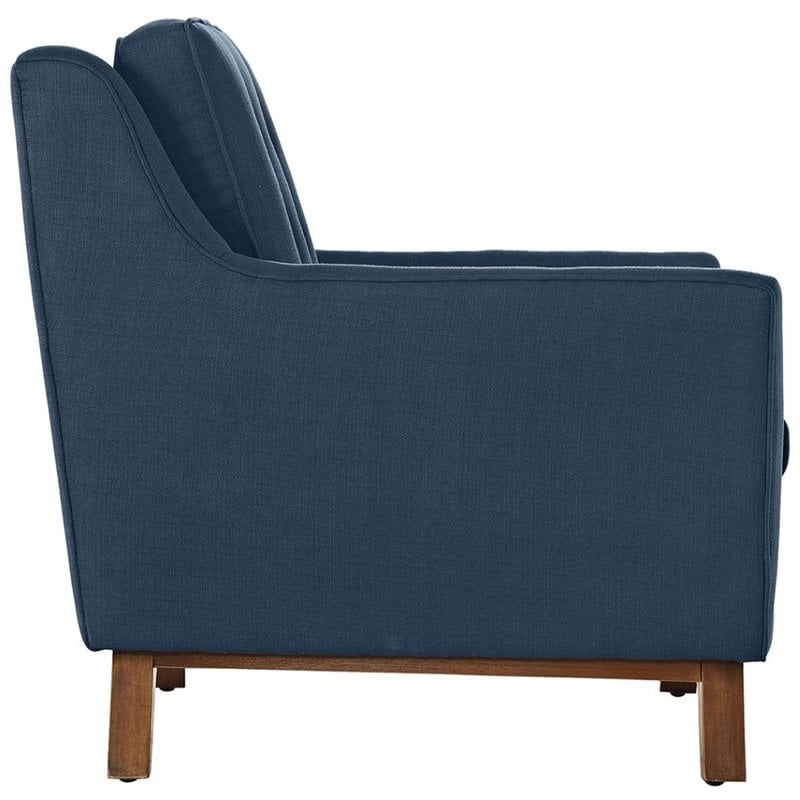 Maklaine Modern Finely Upholstered Fabric Armchair in Azure Blue
