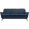 Maklaine Modern Finely Upholstered Fabric Sofa in Azure Blue
