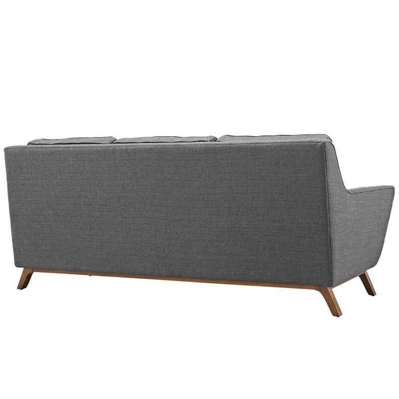 Maklaine Contemporary Finely Upholstered Fabric Sofa in Gray