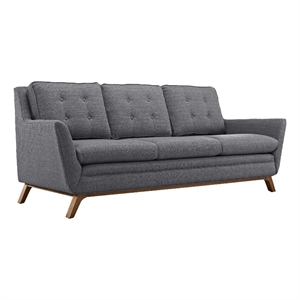 Maklaine Contemporary Finely Upholstered Fabric Sofa in Gray