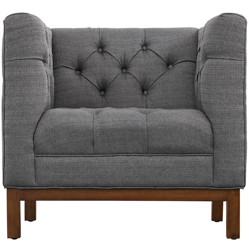 Maklaine Modern / Contemporary Upholstered Accent Chair in Gray