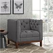 Maklaine Modern / Contemporary Upholstered Accent Chair in Gray